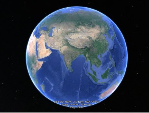Google Earth satellite view of Topra Kalan in Haryana where archaeologists discovered a 3500-year old lost Indian city