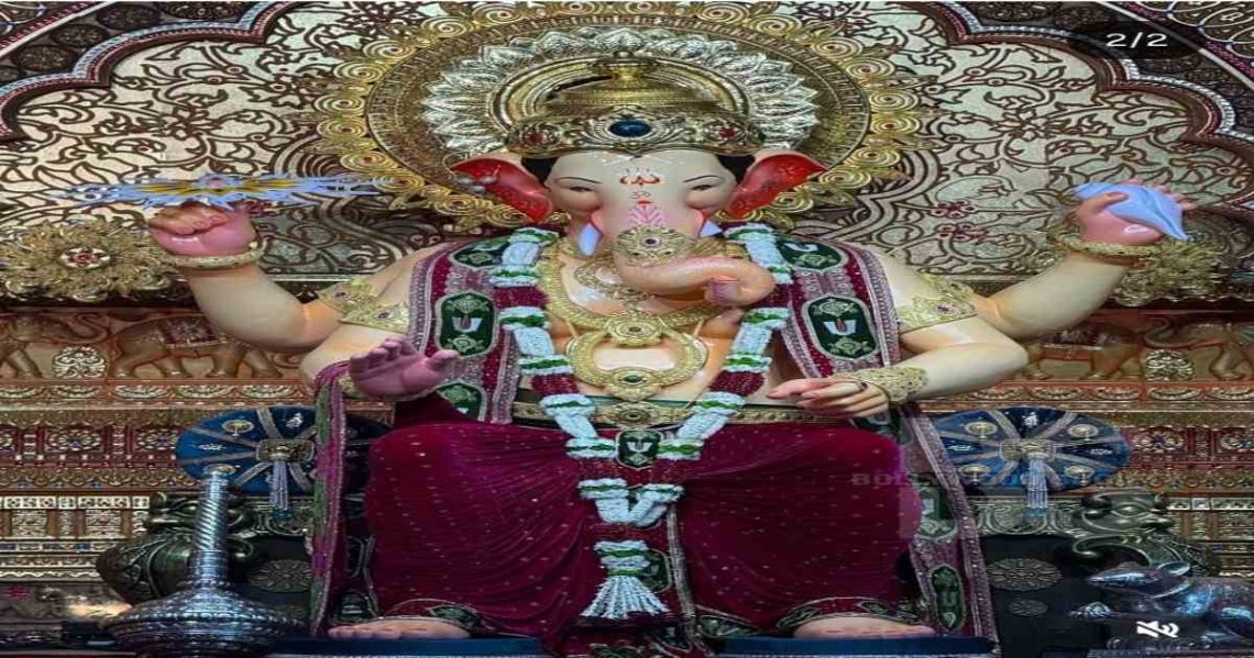 Mumbai's most expensive Ganesh idol decorated with 69 kg gold and 336 kg silver worth ₹474 crores at GSB Seva Mandal pandal during Ganesh Chaturthi 2025 festival
